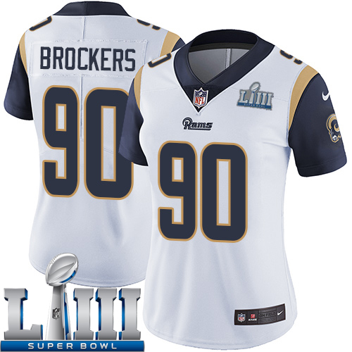 Women Los Angeles Rams #90 Brockers white Nike Vapor Untouchable Limited 2019 Super Bowl LIII NFL Jerseys